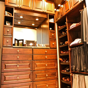 Stain-Grade Master Walk-in Closets (His and Hers)
