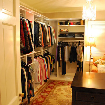 Stunning Women's Walk In Closet with Lighting