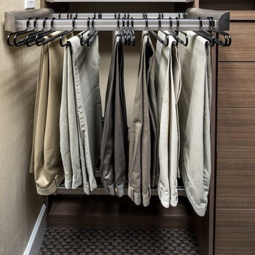 Tenino Walnut Reach-In Closet Display - Campbell Showroom