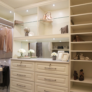 Traditional White Walk-in Closet