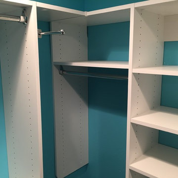 Turquoise walk-in closet