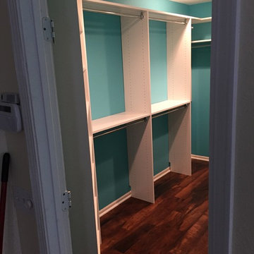 Turquoise walk-in closet