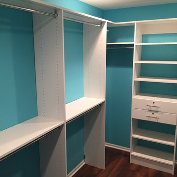 Turquoise walk-in closet