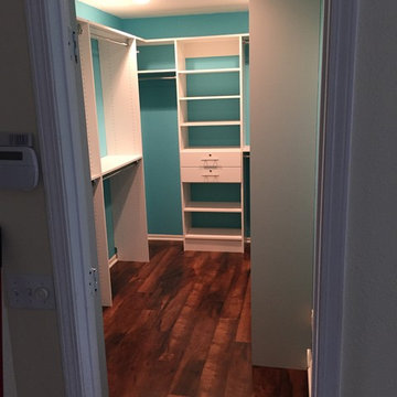 Turquoise walk-in closet