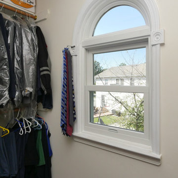 Walk-In Close with New Double Hung and Circle Top Window