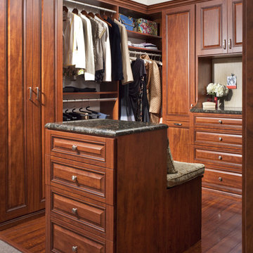 Walk-In Closet With Island Bench