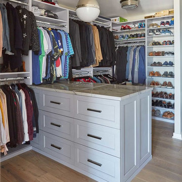 Walk in Master Closet with Stone Topped Island