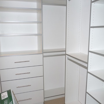 White Closets with Silver Edge Banding