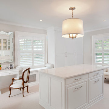 White Painted Maple Wood Walk-In Closet & Dressing Room, Westchester County, NY