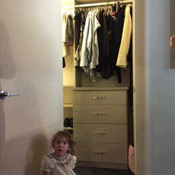 Wide reach-in closet, separate doors