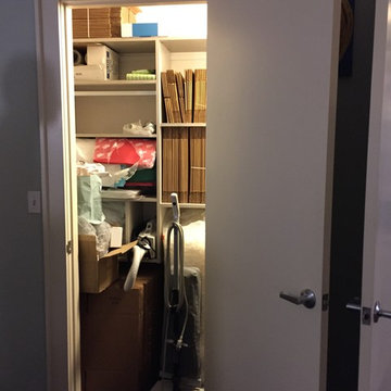 Wide reach-in closet, separate doors