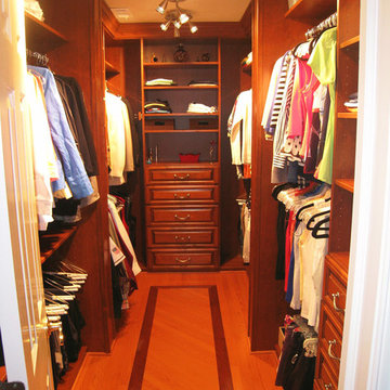 Wood Stained Master Walk-In Closet