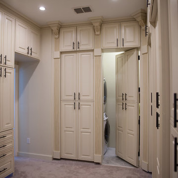Yes, this is a closet and yes there is a hidden laundry room