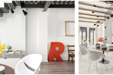 Design ideas for a mediterranean dining room in Barcelona.