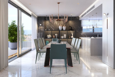 Design ideas for a contemporary dining room in Palma de Mallorca.