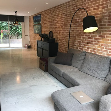 Cocina en el salón de una vivienda unifamiliar