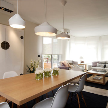 Decoración salón comedor en blancos por Sube Susaeta Interiorismo y Sube Contrac