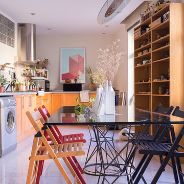 Diseño de Loft en Madrid: comedor y cocina integrados