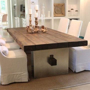 Mesa Comedor Madera Maciza con Hierro