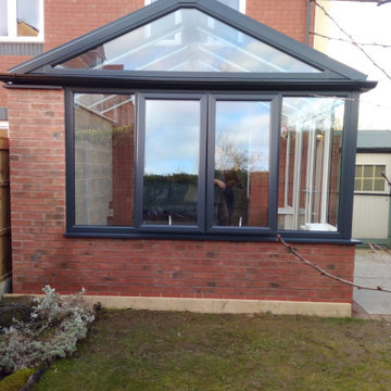 Anthracite Grey Conservatory Built at Customers Home