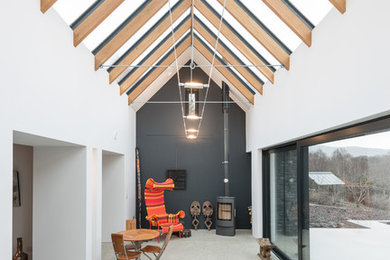 Sunroom - contemporary gray floor sunroom idea in Cork with a glass ceiling