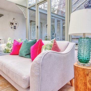 Farnham, Surrey, London : Conservatory with exotic and botanical touches.