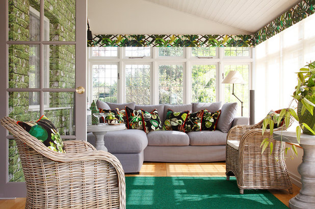 Transitional Sunroom by Stephen Ryan Design and Decoration
