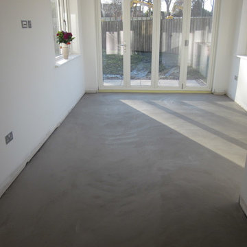 Residential microscreed bespoke concrete flooring installation North London