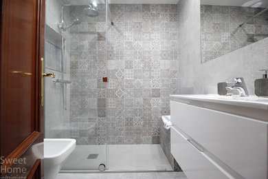 Imagen de cuarto de baño principal bohemio pequeño
