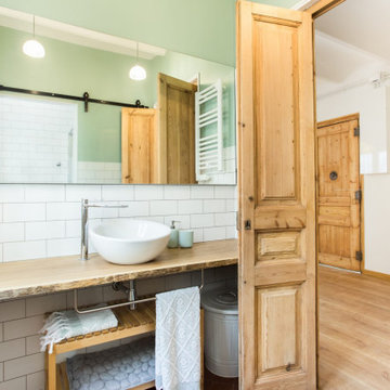 Baño rústico