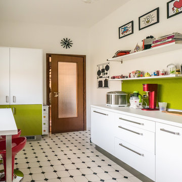 An eclectic vintage pop inspired kitchen