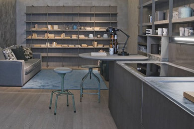 Ispirazione per una cucina abitabile minimalista
