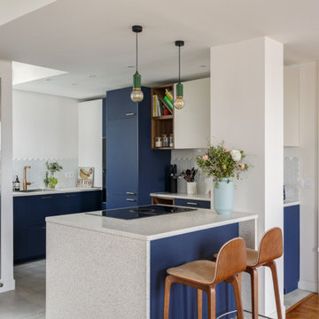 An apartment that highlights blue