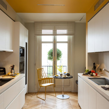 Concrete Kitchen - Private Apartment, George V, Paris