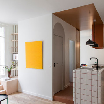 Cuisine ouverte graphique et chic