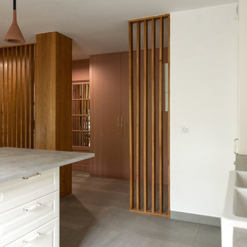 Rénovation cuisine et salon chaleureux et colorés - Projet Fontenay