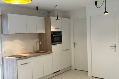This is an example of a contemporary kitchen in Lille.