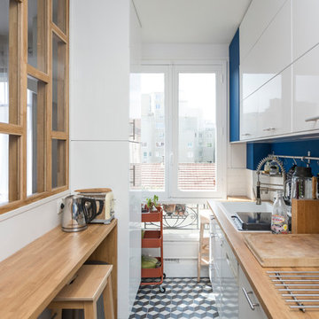 Rénovation d'une cuisine avec une verriere bois