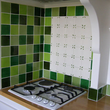 Rénovation d'une cuisine en céramique verte