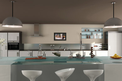 This is an example of a modern kitchen in Lyon.