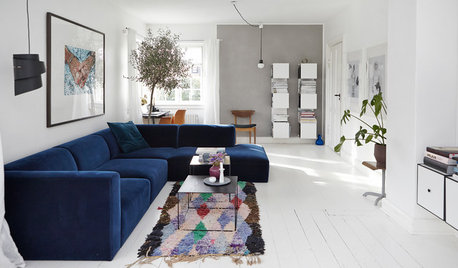 Eine Farbkombi – 6 Styles: Wohnzimmer in Blau, Grau und Weiß