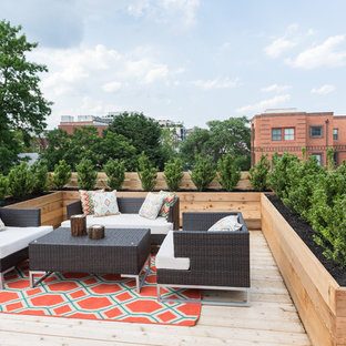 Deck container garden - contemporary rooftop rooftop deck container garden idea in DC Metro with no cover