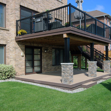 A 2 level low maintenance deck by Hickory Dickory Decks.
