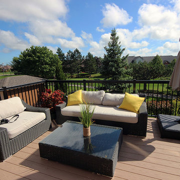 A 2 level low maintenance deck by Hickory Dickory Decks.