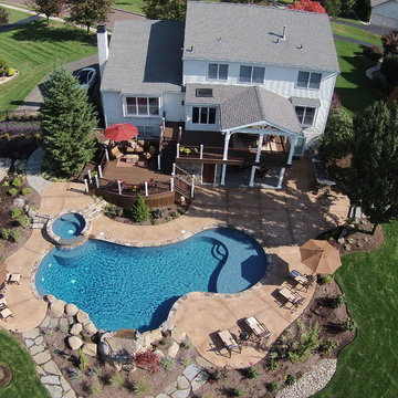 Amazing Trex Deck Design with Pool Patio in Eaglesville, Pa.