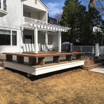 Ambooo deck with Bench Seating and Pergola