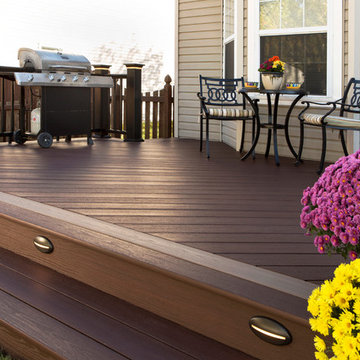 AZEK Arbor Collection Decking in Mountain Redwood with Premier Railing