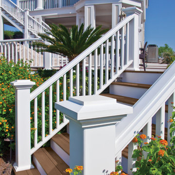 AZEK Reserve Rail in White with composite balusters