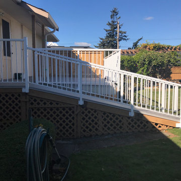 Backyard deck with accessibility ramp