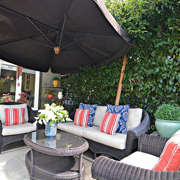 Backyard Patio - Red and Blue Cushions